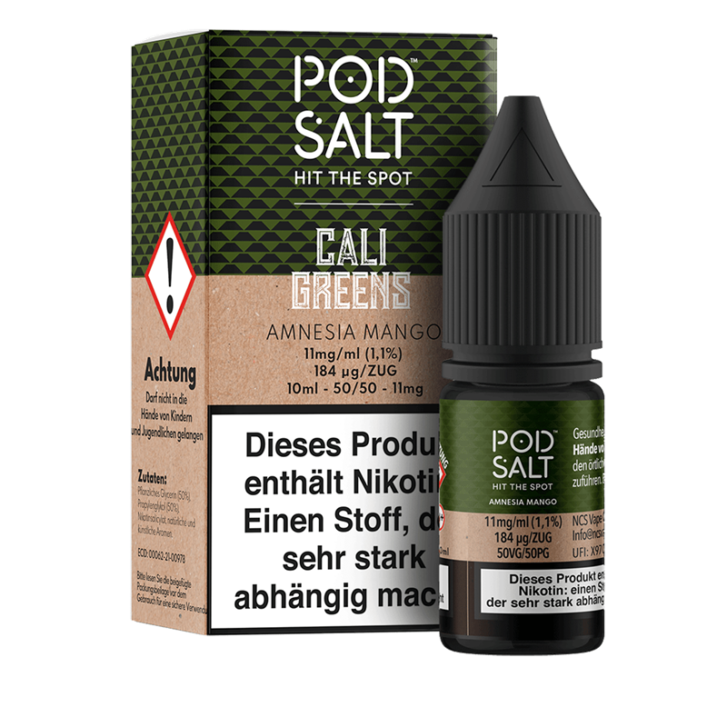 Pod Salt Fusion - Cali Greens - Amnesia Mango - 10 ml Nikotinsalz Liquid