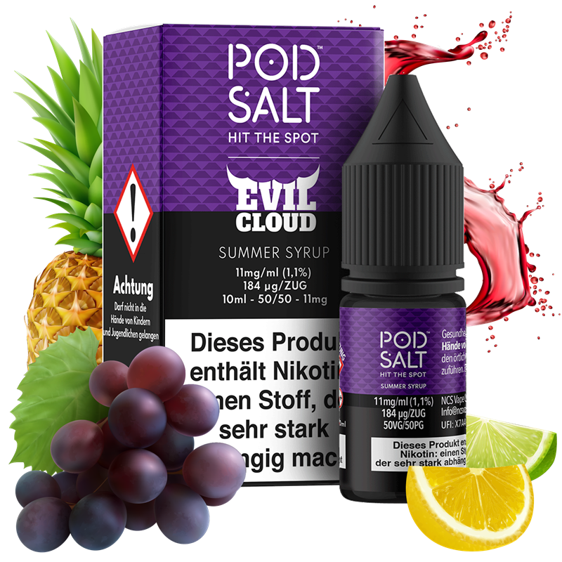 Pod Salt Fusion - Evil Cloud - Summer Syrup - 10 ml Nikotinsalz Liquid