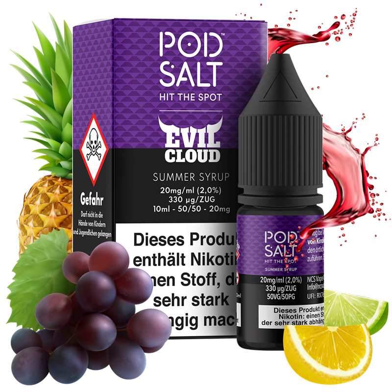 Pod Salt Fusion - Evil Cloud - Summer Syrup - 10 ml Nikotinsalz Liquid