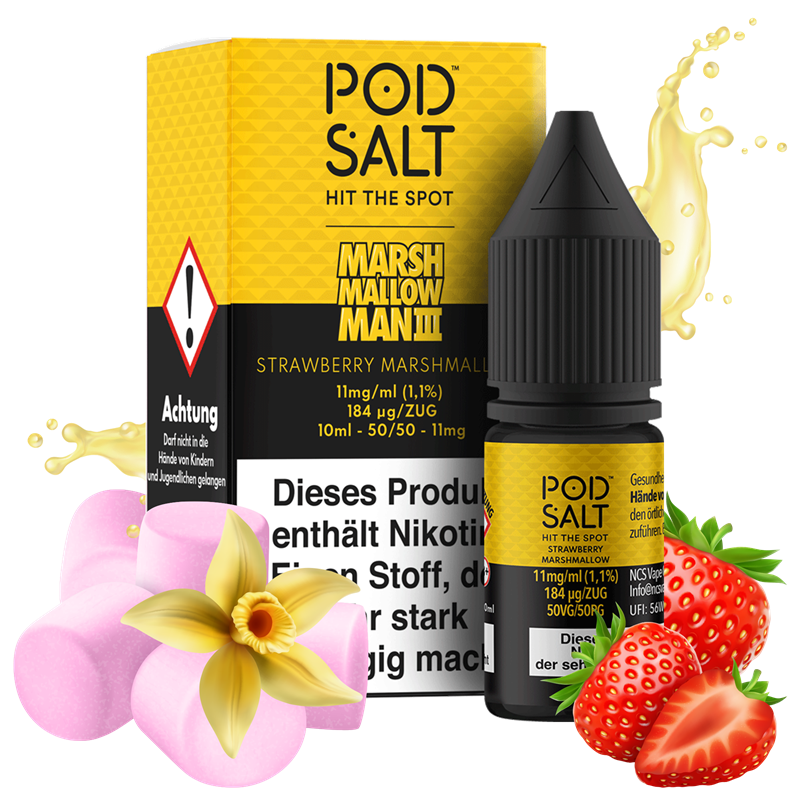 Pod Salt Fusion - Marshmallow Man 3 - Strawberry Marshmallow - 10 ml Nikotinsalz Liquid