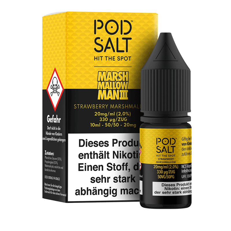 Pod Salt Fusion - Marshmallow Man 3 - Strawberry Marshmallow - 10 ml Nikotinsalz Liquid