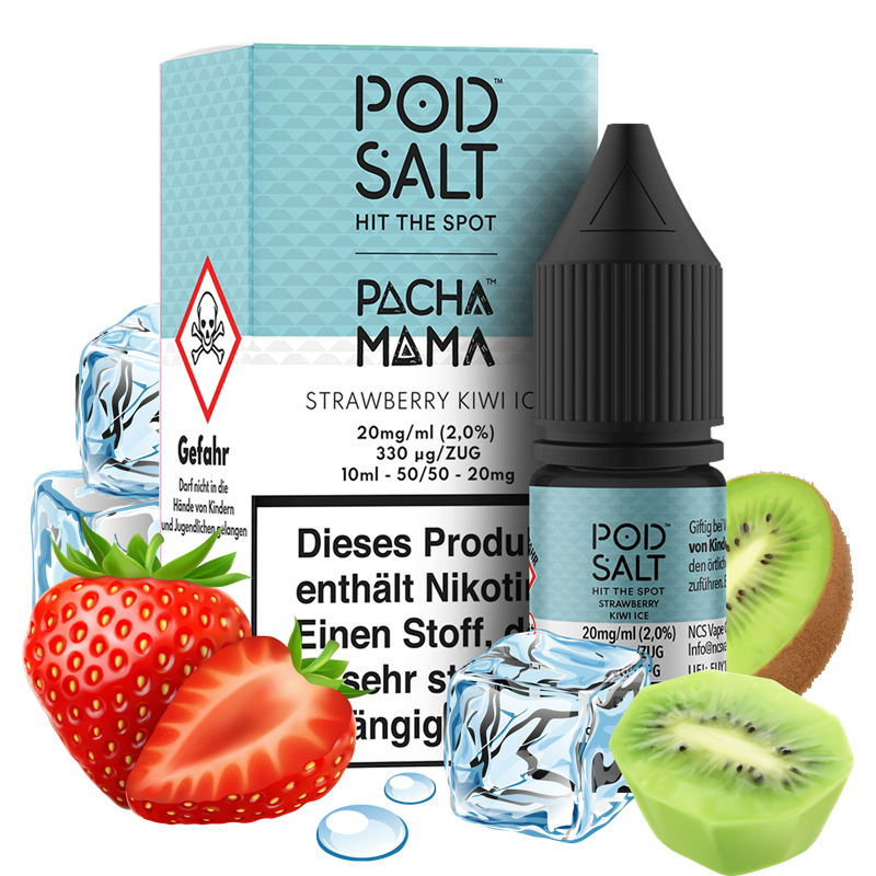 Pod Salt Fusion - Pacha Mama - Strawberry Kiwi ICE - 10 ml Nikotinsalz Liquid