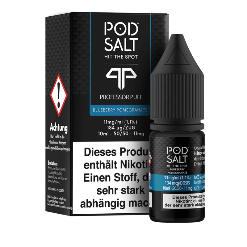 Pod Salt Fusion - Professor Puff - Blueberry Pomegranate - 10 ml Nikotinsalz Liquid