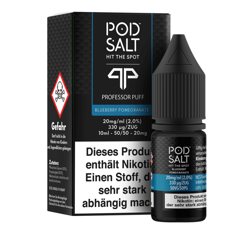 Pod Salt Fusion - Professor Puff - Blueberry Pomegranate - 10 ml Nikotinsalz Liquid