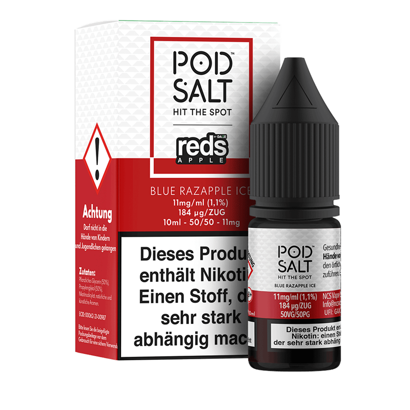 Pod Salt Fusion - reds Apple - Blue Razapple ICE - 10 ml Nikotinsalz Liquid