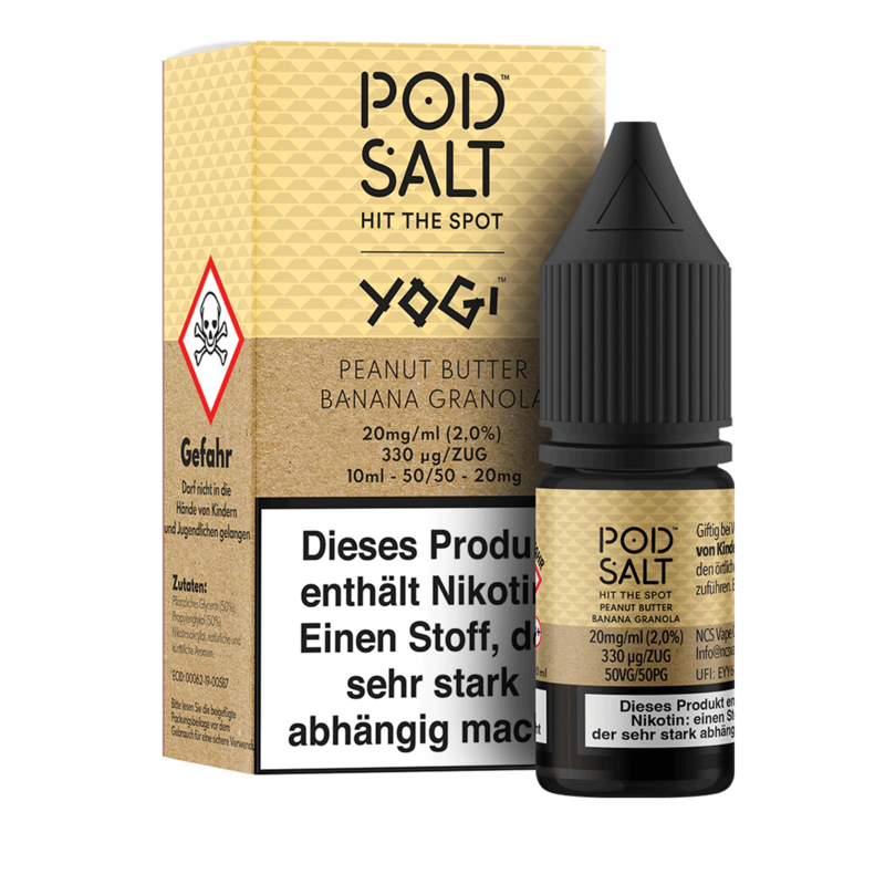 Pod Salt Fusion - YOGI - Peanut Butter Banana Granola - 10 ml Nikotinsalz Liquid
