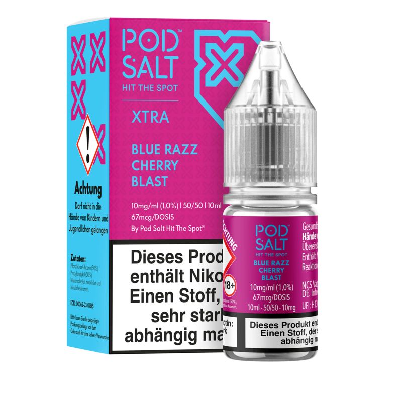 Pod Salt Xtra - Blue Razz Cherry Blast - 10 ml Nikotinsalz Liquid