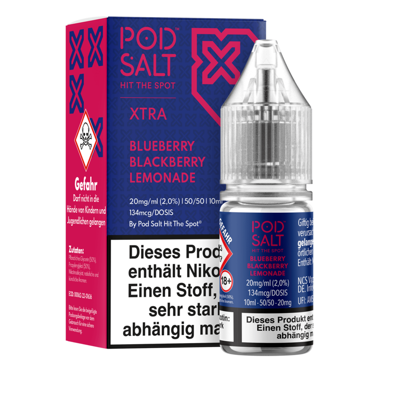 Pod Salt Xtra - Blueberry Blackberry Lemonade - 10 ml Nikotinsalz Liquid