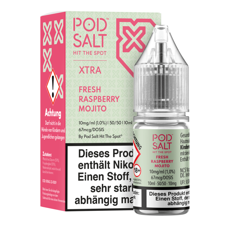 Pod Salt Xtra - Fresh Raspberry Mojito - 10 ml Nikotinsalz Liquid