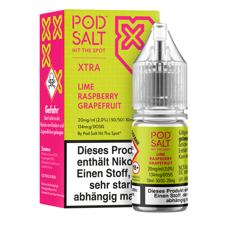 Pod Salt Xtra - Lime Raspberry Grapefruit - 10 ml Nikotinsalz Liquid