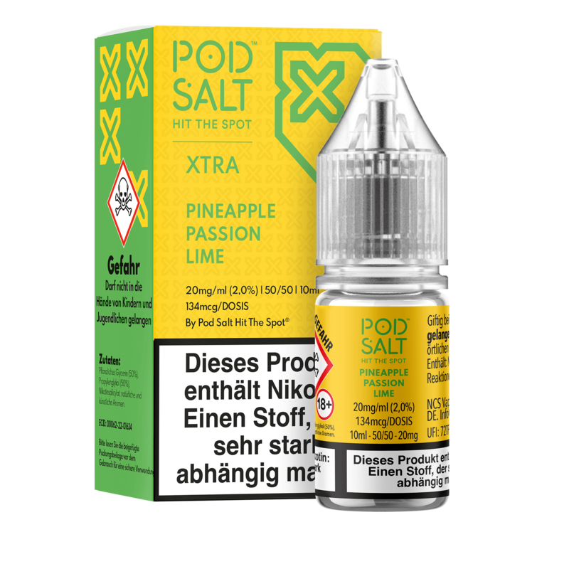 Pod Salt Xtra - Pineapple Passion Lime - 10 ml Nikotinsalz Liquid