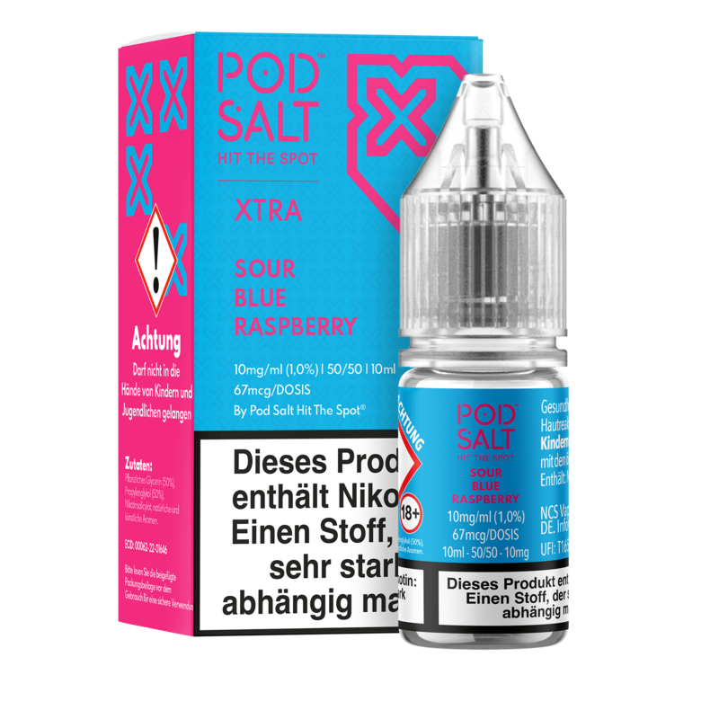 Pod Salt Xtra - Sour Blue Raspberry - 10 ml Nikotinsalz Liquid