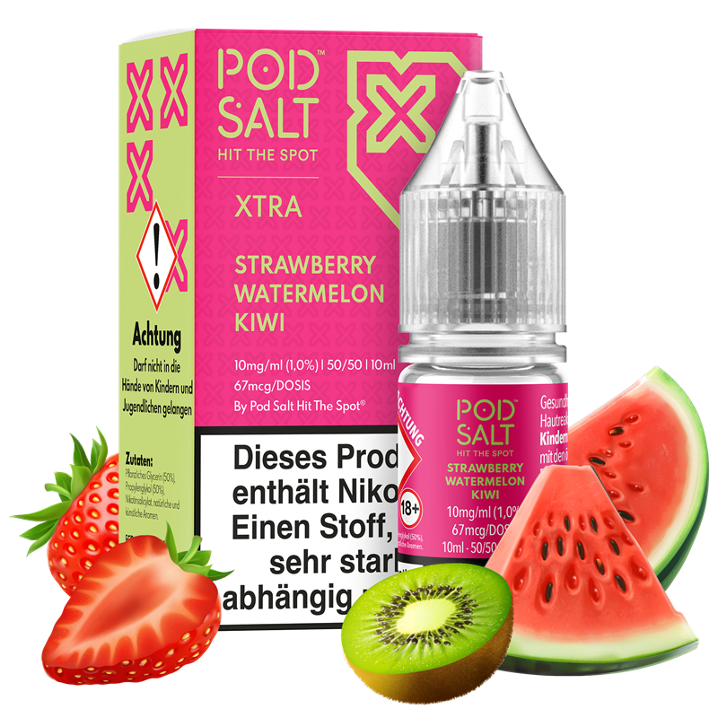 Pod Salt Xtra - Strawberry Watermelon Kiwi - 10 ml Nikotinsalz Liquid