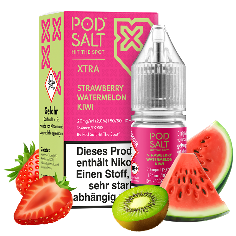 Pod Salt Xtra - Strawberry Watermelon Kiwi - 10 ml Nikotinsalz Liquid