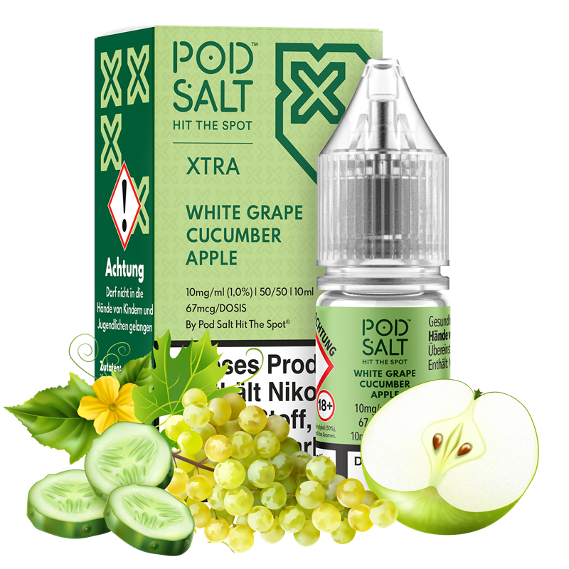 Pod Salt Xtra - White Grape Cucumber Apple - 10 ml Nikotinsalz Liquid