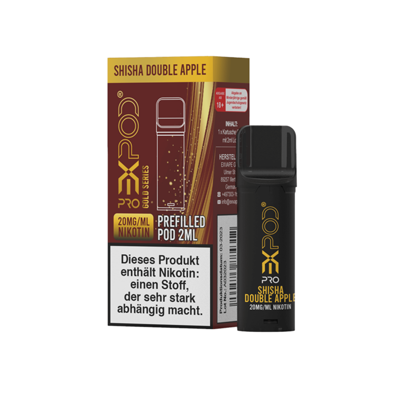 eXvape EXPOD Pro - Gold Series - Shisha Double Apple - 1er Pack