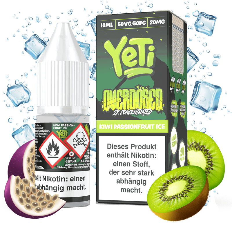 Yeti Overdosed - Kiwi Passionfruit Ice - 10 ml Nikotinsalz Liquid