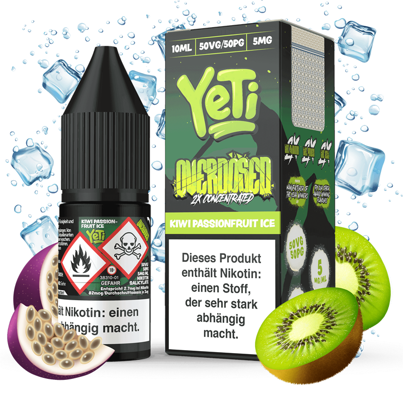 Yeti Overdosed - Kiwi Passionfruit Ice - 10 ml Nikotinsalz Liquid