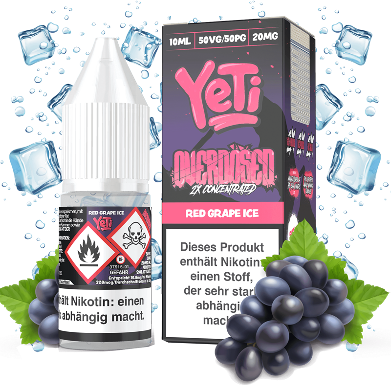 Yeti Overdosed - Red Grape Ice - 10 ml Nikotinsalz Liquid