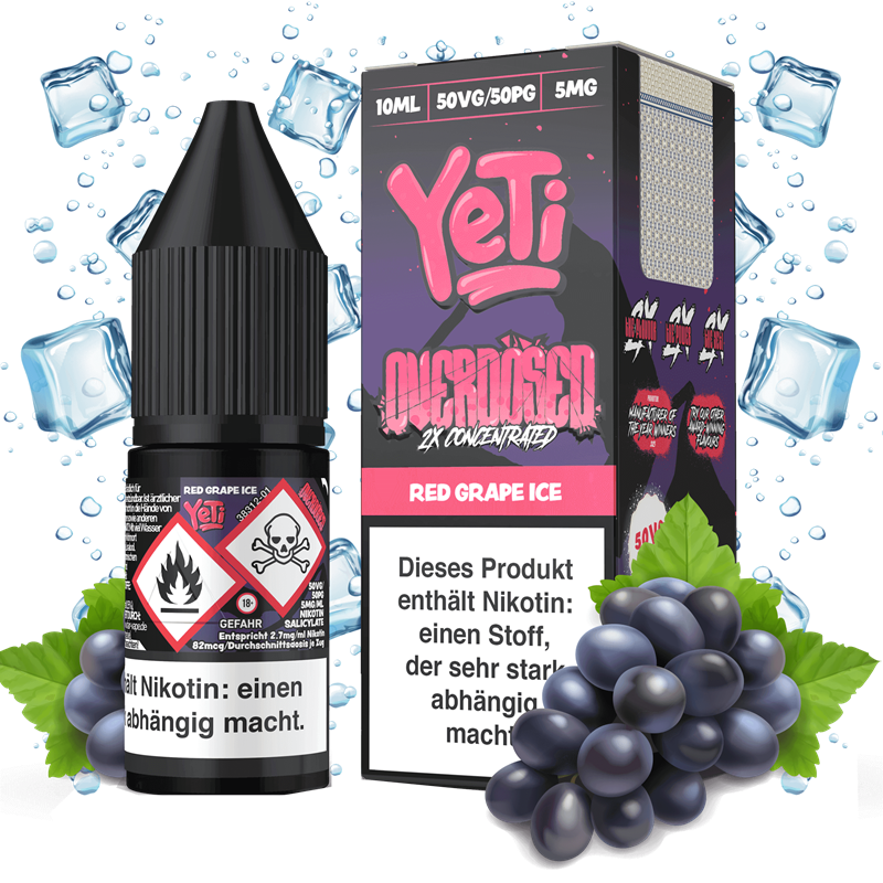 Yeti Overdosed - Red Grape Ice - 10 ml Nikotinsalz Liquid