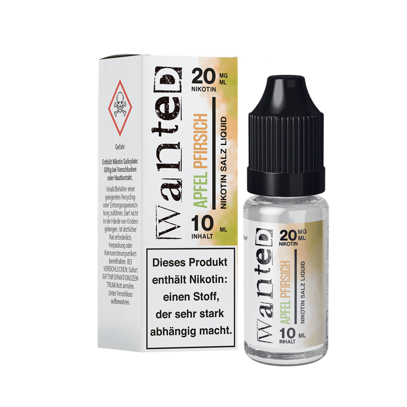 Wanted - Apfel Pfirsich - 10 ml Nikotinsalz Liquid