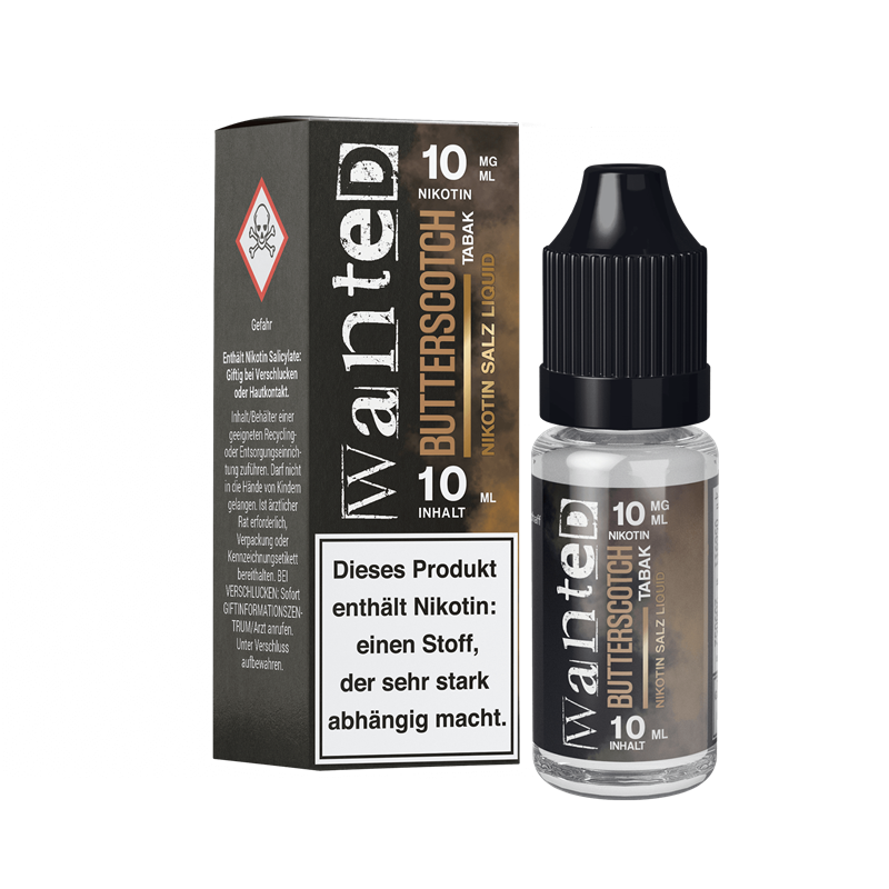 Wanted - Butterscotch Tabak - 10 ml Nikotinsalz Liquid