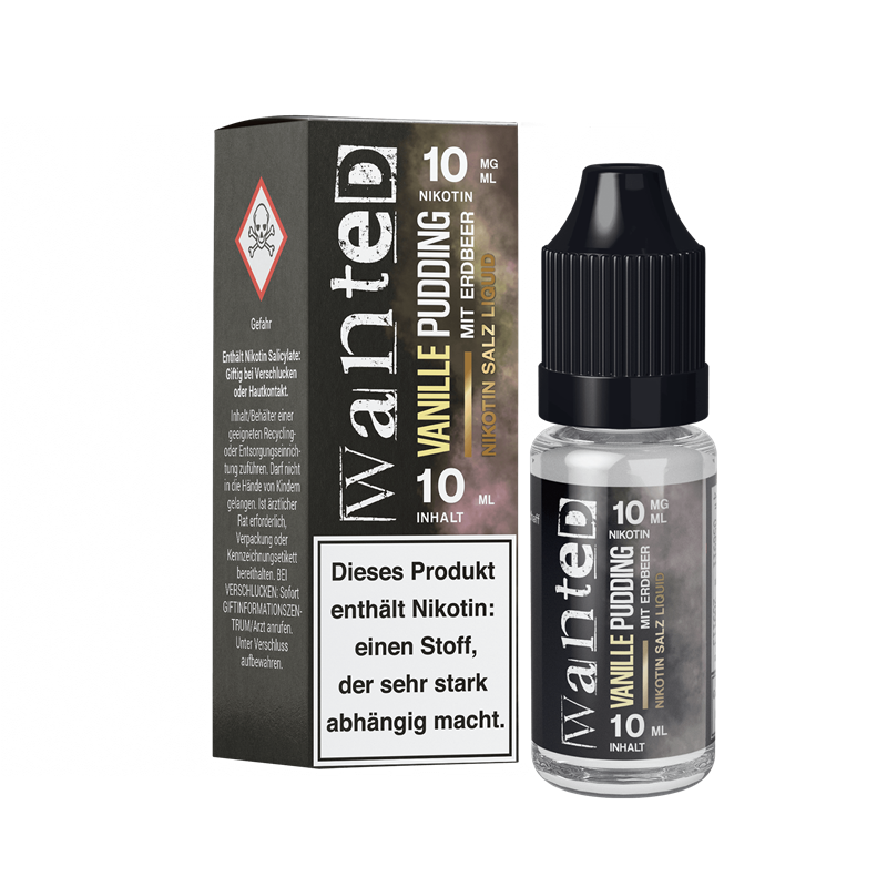 Wanted - Vanillepudding mit Erdbeer - 10 ml Nikotinsalz Liquid