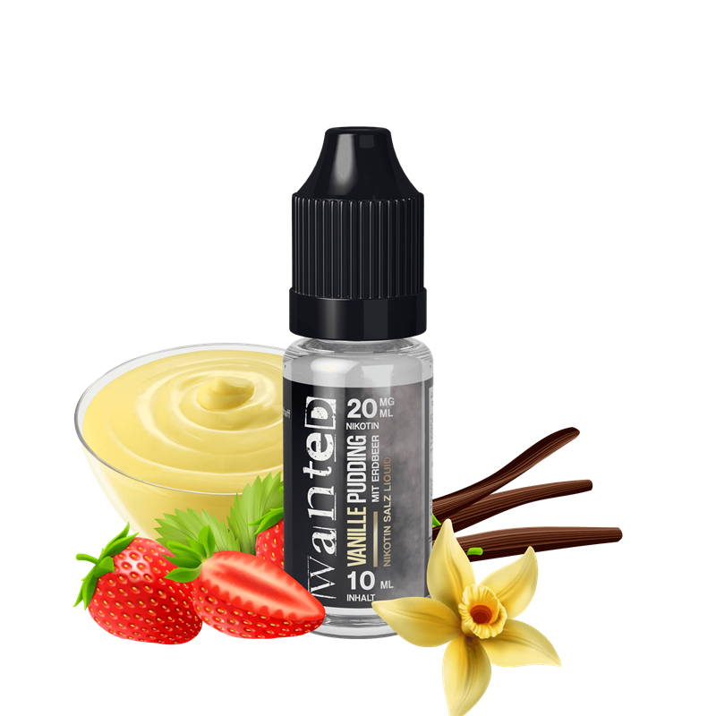 Wanted - Vanillepudding mit Erdbeer - 10 ml Nikotinsalz Liquid