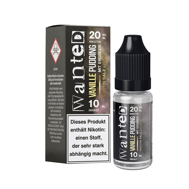 Wanted - Vanillepudding mit Erdbeer - 10 ml Nikotinsalz Liquid