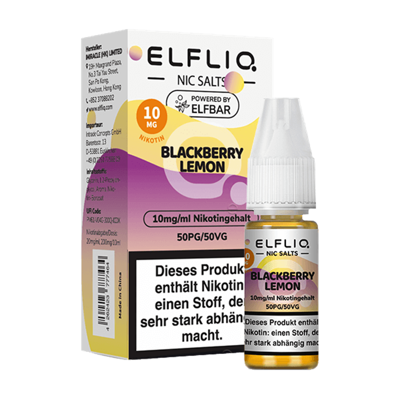 ELF Bar Elfliq - Blackberry Lemon - 10 ml Nikotinsalz 