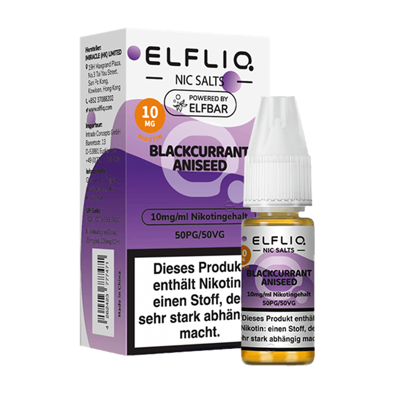 ELF Bar Elfliq - Blackcurrant Aniseed - 10 ml Nikotinsalz 