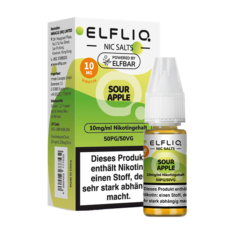 ELF Bar Elfliq - Sour Apple - 10 ml Nikotinsalz 