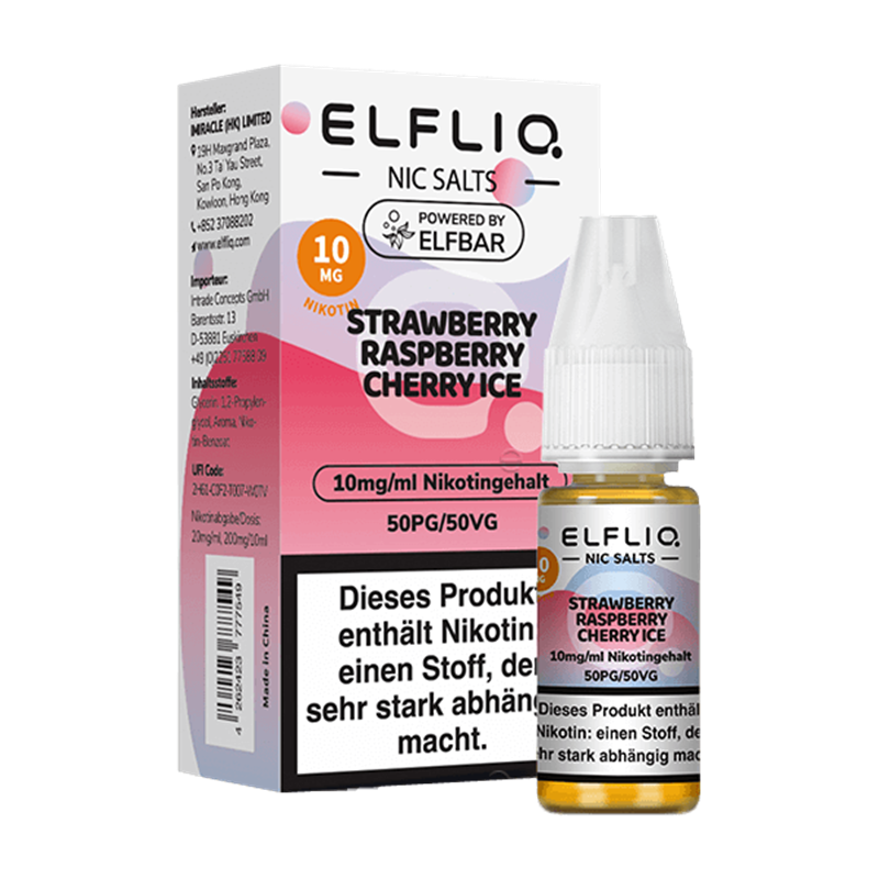 ELF Bar Elfliq - Strawberry Raspberry Cherry Ice - 10 ml - Nikotinsalz 