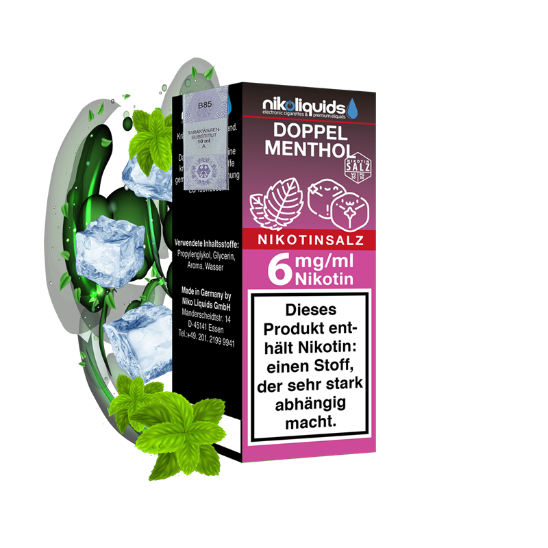 nikoliquids Doppel Menthol 50/50 - 10 ml Nikotinsalz-Liquid