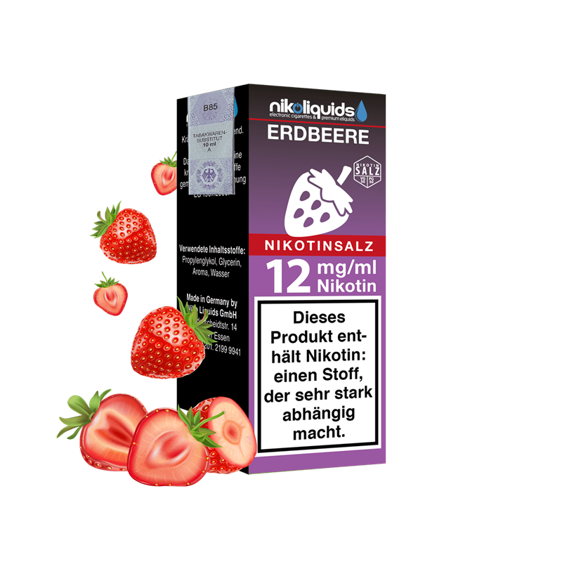 nikoliquids Erdbeere 50/50 - 10 ml Nikotinsalz-Liquid