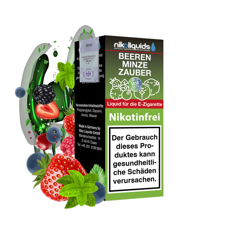 nikoliquids Beeren Minze Zauber 50/50 - 10 ml E-Liquid