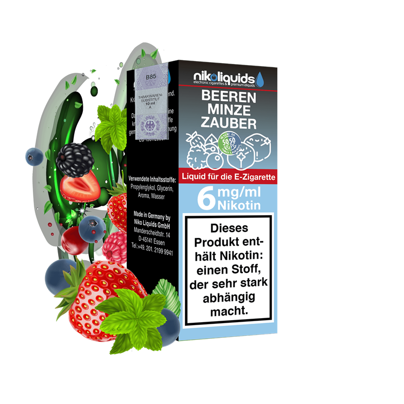 nikoliquids Beeren Minze Zauber 50/50 - 10 ml E-Liquid