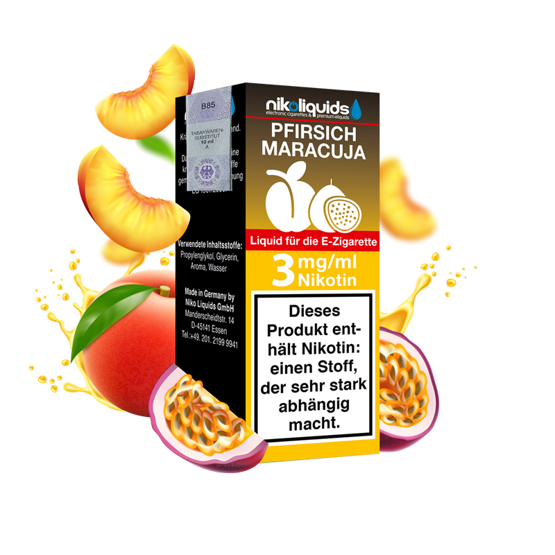 nikoliquids Pfirsich-Maracuja 70/30 - 10 ml E-Liquid