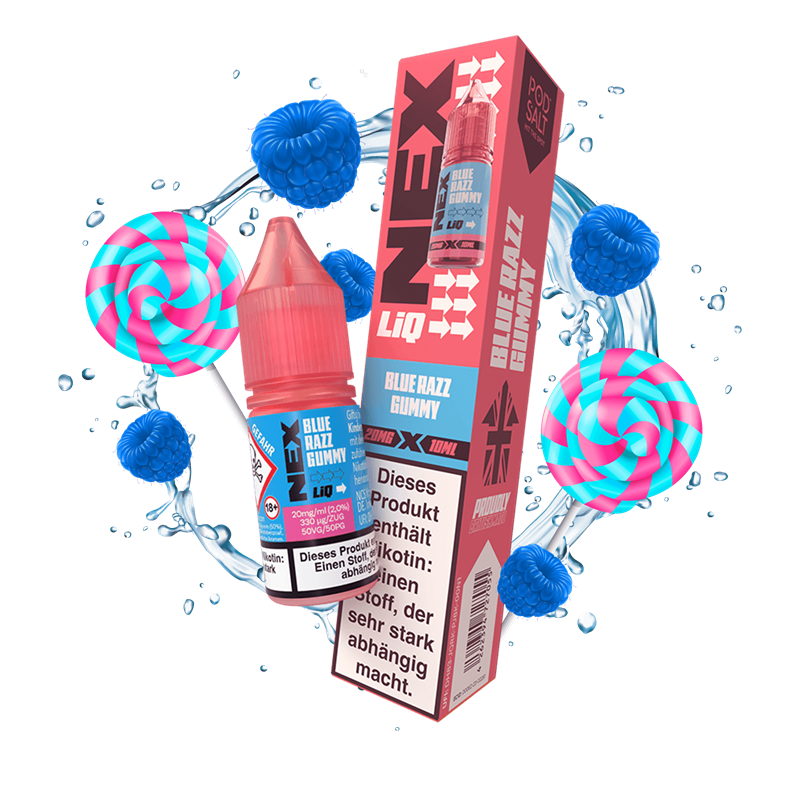 Pod Salt Nex Liq - Blue Razz Gummy - 10 ml Nikotinsalz Liquid