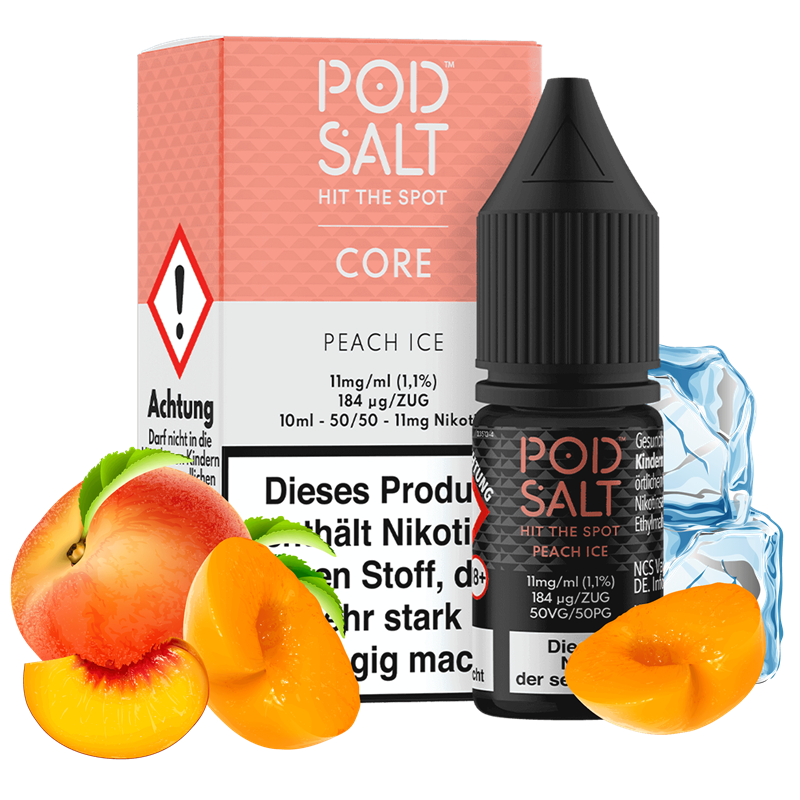 Pod Salt Core - Peach Ice - 10 ml Nikotinsalz Liquid
