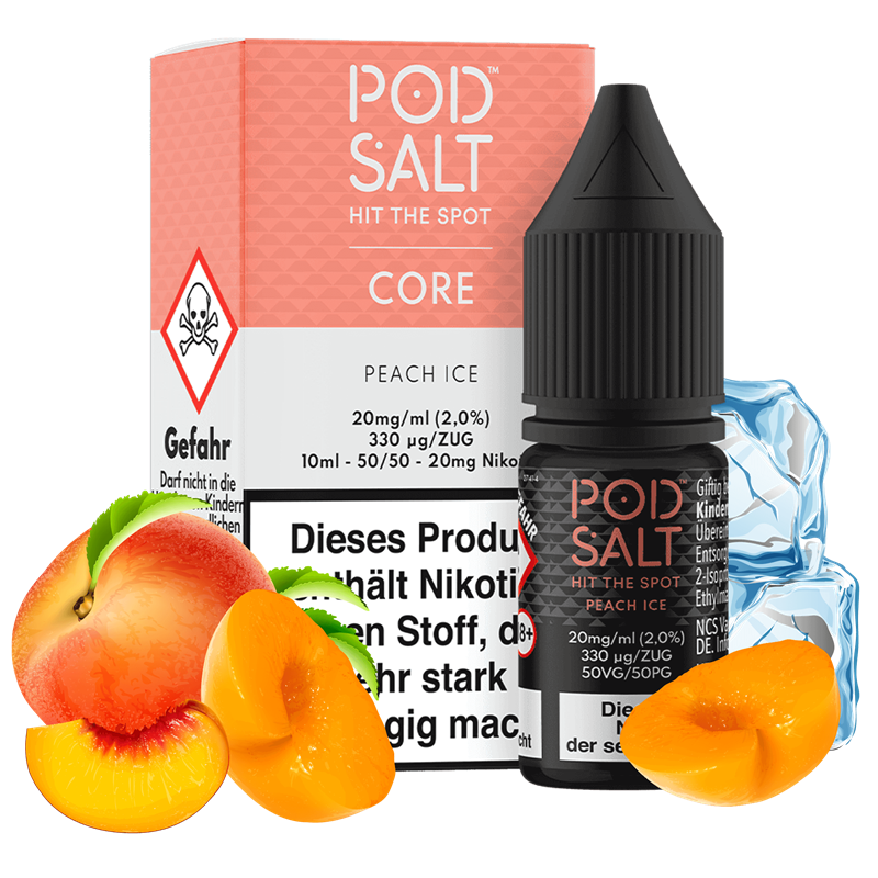 Pod Salt Core - Peach Ice - 10 ml Nikotinsalz Liquid