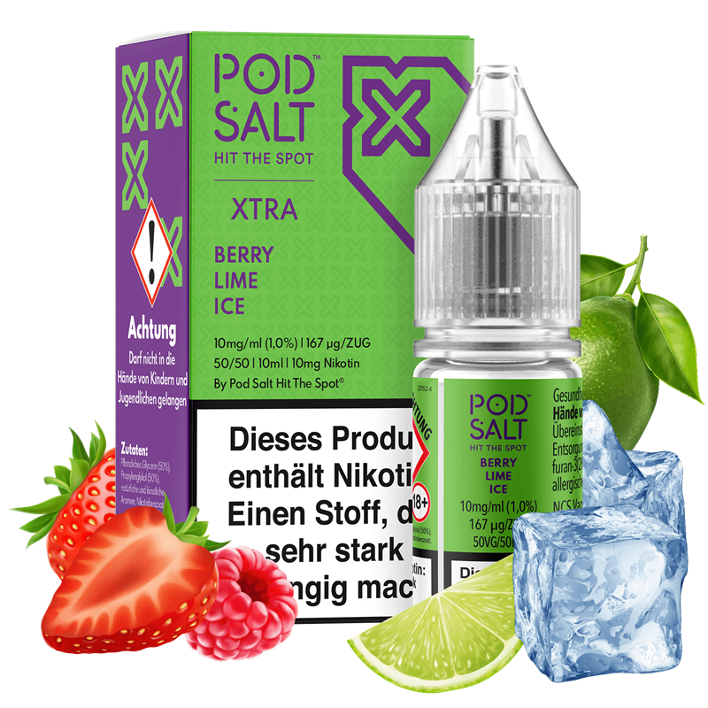 Pod Salt Xtra - Berry Lime Ice - 10 ml Nikotinsalz Liquid