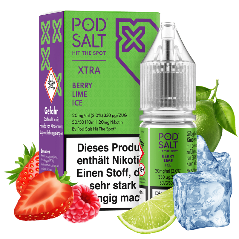 Pod Salt Xtra - Berry Lime Ice - 10 ml Nikotinsalz Liquid