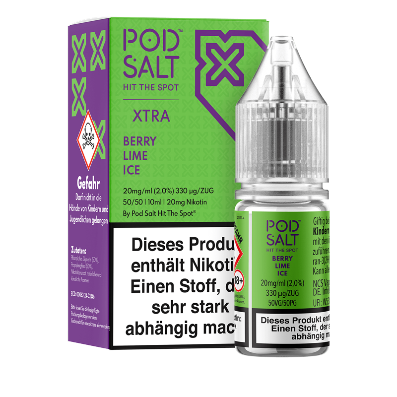 Pod Salt Xtra - Berry Lime Ice - 10 ml Nikotinsalz Liquid