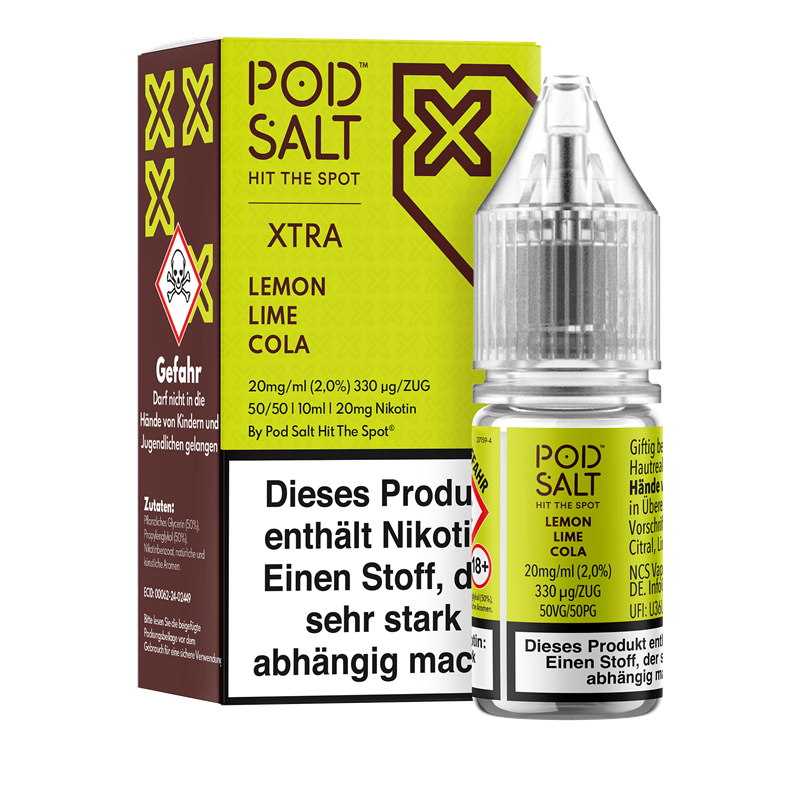 Pod Salt Xtra - Lemon Lime Cola - 10 ml Nikotinsalz Liquid