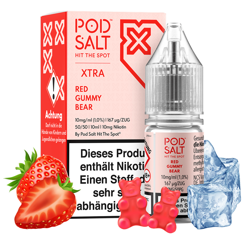 Pod Salt Xtra - Red Gummy Bear - 10 ml Nikotinsalz Liquid