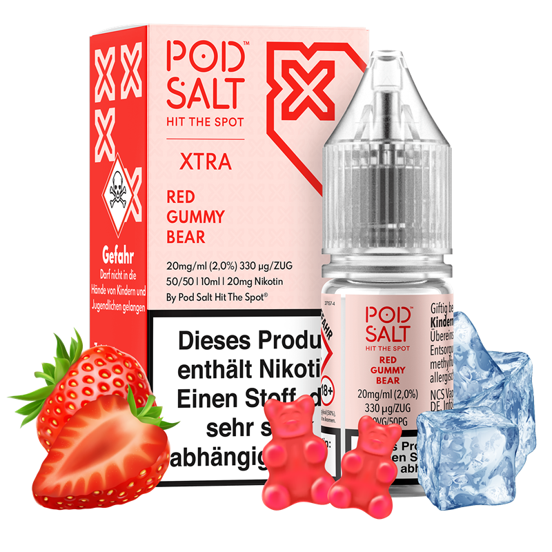 Pod Salt Xtra - Red Gummy Bear - 10 ml Nikotinsalz Liquid