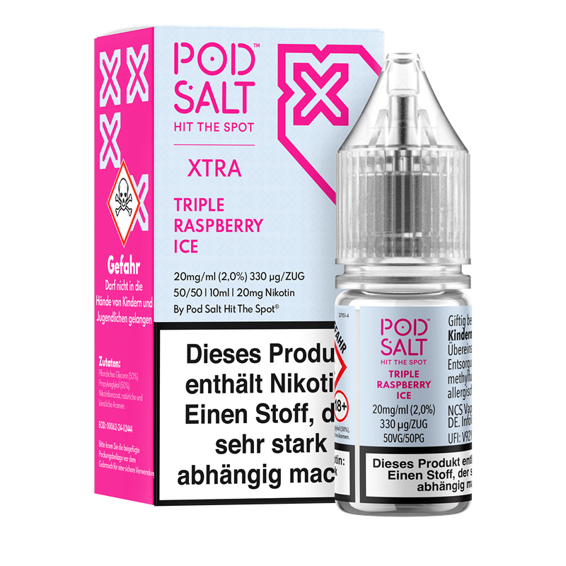 Pod Salt Xtra - Triple Raspberry Ice - 10 ml Nikotinsalz Liquid