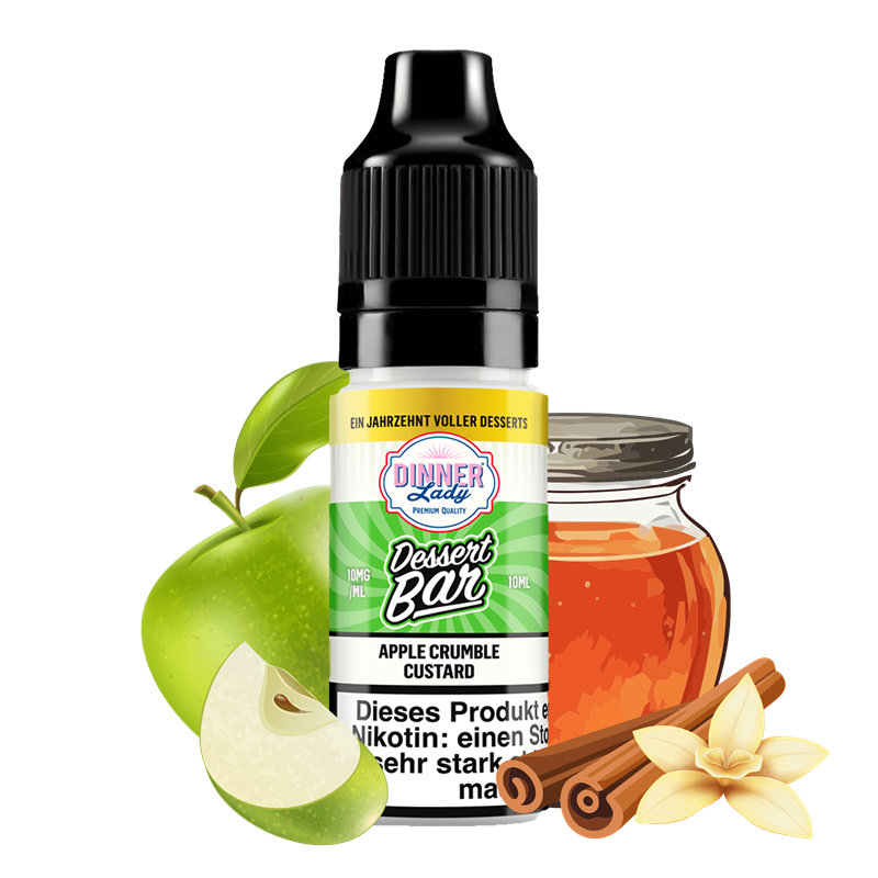 Dinner Lady Dessert Bar - Apple Crumble Custard -10 ml Nikotinsalz Liquid