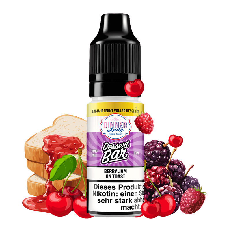 Dinner Lady Dessert Bar - Berry Jam on Toast - 10ml Nikotinsalz Liquid
